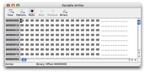 Binary Variable Value Window