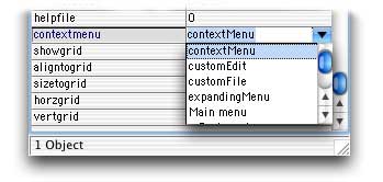 contextmenu list of menus