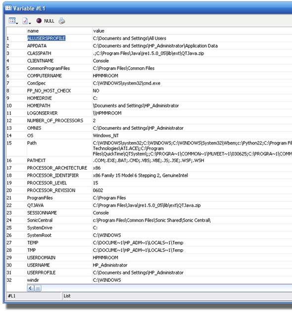 Windows XP Environmetn Variables