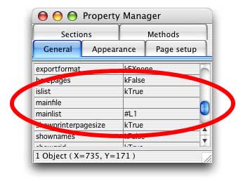 List Report Properties