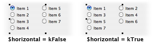 Effect Of $horizontal On Radio Group Button Order
