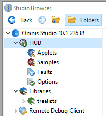 Studio Browser tree list