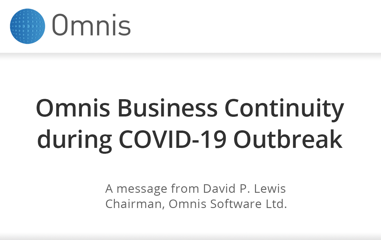 Omnis Business Continuity during COVID-19 Outbreak
